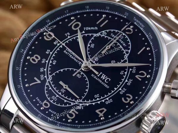 Replica IWC Portuguese Black Face Stainless Steel Black Watch 41mm IW371215 Replica IWC Portuguese Black Face Stainless Steel Black Watch 41mm IW371215