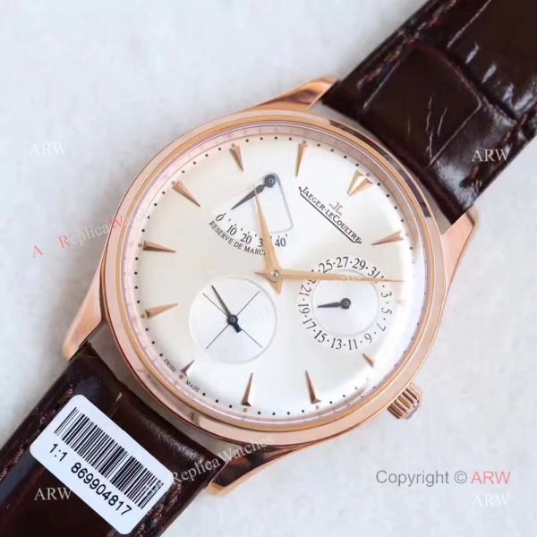 Replica Jaeger-LeCoultre Master Ultra Thin Reserve de Marche 39mm watch White Dial Rose Gold Replica Jaeger-LeCoultre Master Ultra Thin Reserve de Marche 39mm watch White Dial Rose Gold