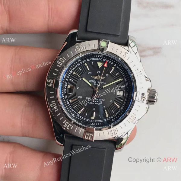 Swiss Replica Breitling Colt Automatic 500m Chronometre SS Black Face Watch Swiss Replica Breitling Colt Automatic 500m Chronometre SS Black Face Watch