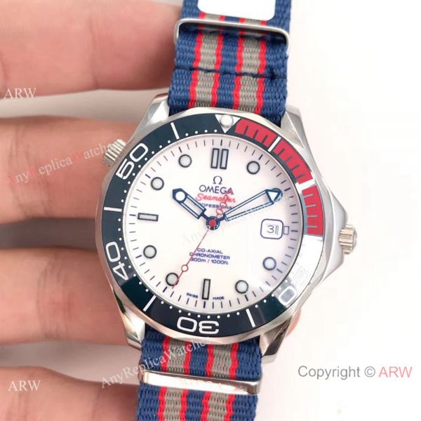 Swiss Grade Omega Commanders 007 James Bond Omega Watch White Face Nato Strap Swiss Grade Omega Commanders 007 James Bond Omega Watch White Face Nato Strap