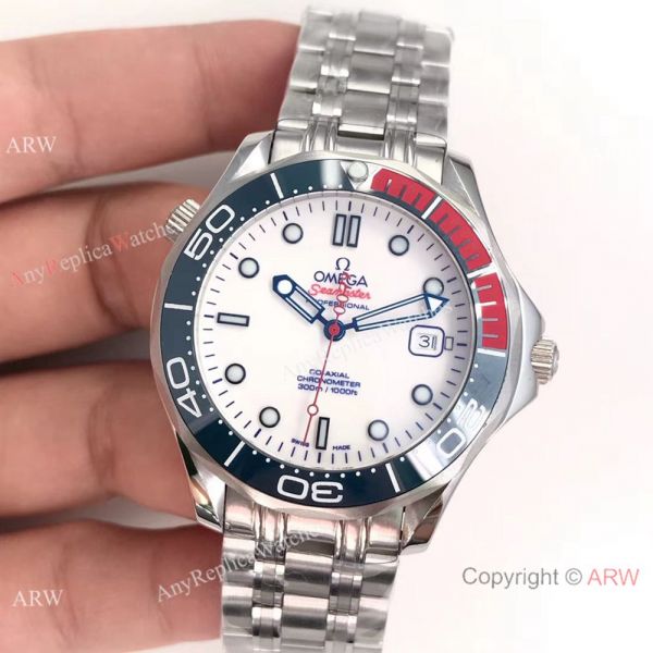 Swiss Grade Commanders 007 James Bond Omega Watch White Face Stainless Steel Swiss Grade Commanders 007 James Bond Omega Watch White Face Stainless Steel