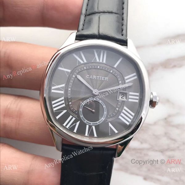 Swiss Drive De Cartier WGNM0003 Replica Watch SS Black Roman Dial Swiss Drive De Cartier WGNM0003 Replica Watch SS Black Roman Dial