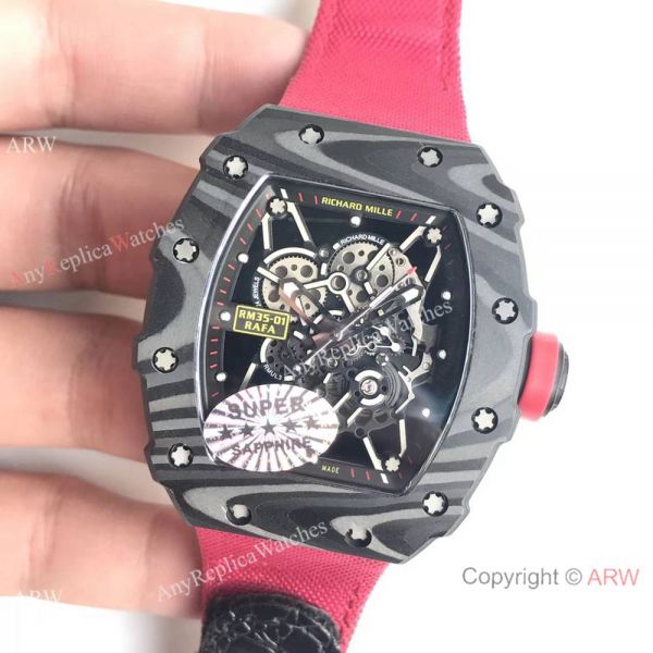 Best Replica Richard Mille RM 35-01 Rafael Nadal watch Carbon Case Red Strap Best Replica Richard Mille RM 35-01 Rafael Nadal watch Carbon Case Red Strap