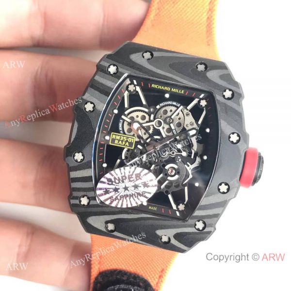 Replica Richard Mille RM 35-01 Rafael Nadal Carbon Watch Orange Nylon Strap Replica Richard Mille RM 35-01 Rafael Nadal Carbon Watch Orange Nylon Strap