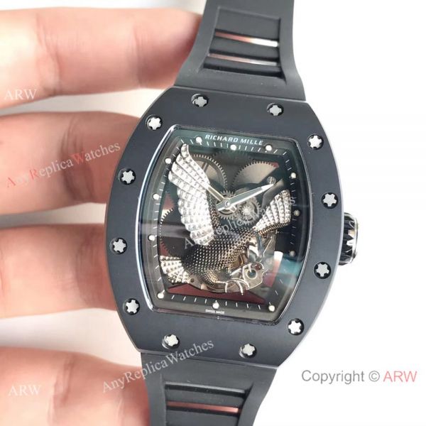 Replica Richard Mille RM023-02 Silver Eagle Skeleton Dial Ceramic Watch Replica Richard Mille RM023-02 Silver Eagle Skeleton Dial Ceramic Watch