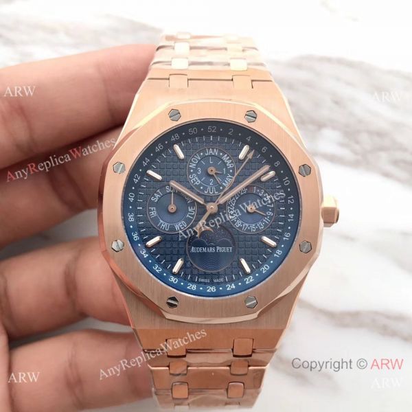 Swiss Quality Audemars Piguet Royal Oak Perpetual Calendar Replica Watch Rose Gold White Face Swiss Quality Audemars Piguet Royal Oak Perpetual Calendar Replica Watch Rose Gold White Face