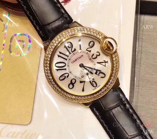 Cartier Ballon Bleu Gold Case Diamond Bezel Womens Fake Cartier Watch Cartier Ballon Bleu Gold Case Diamond Bezel Womens Fake Cartier Watch