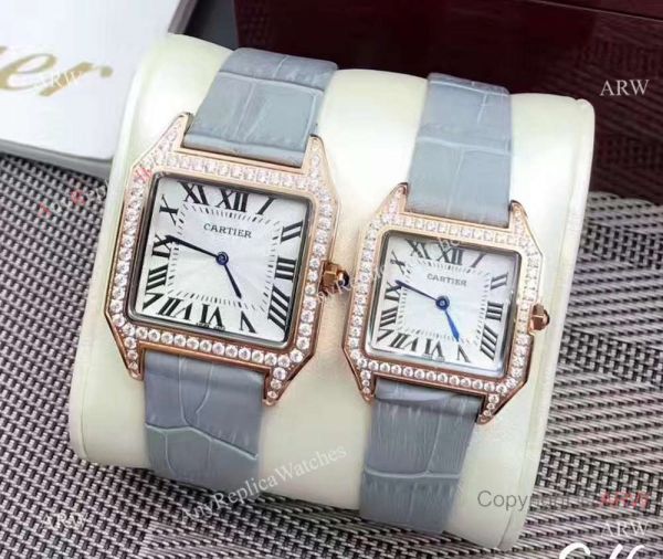 Rose Gold Cartier Santos Diamond Replica watches Lovers Watch Rose Gold Cartier Santos Diamond Replica watches Lovers Watch