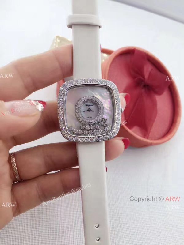 Swiss Quartz Happy Dreams Chopard Lady Watch Pink Leather Rose Gold Swiss Quartz Happy Dreams Chopard Lady Watch Pink Leather Rose Gold