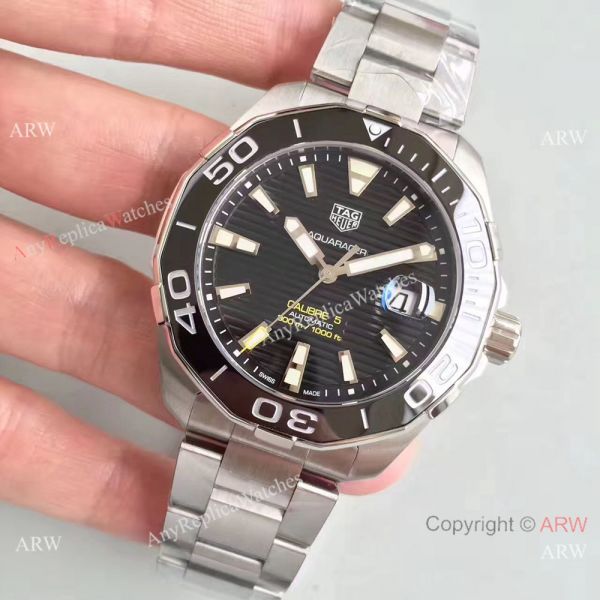 Swiss Grade TAG HEUER Aquaracer Calibre 5 Watch Fake Stainless Steel Black Ceramic Swiss Grade TAG HEUER Aquaracer Calibre 5 Watch Fake Stainless Steel Black Ceramic