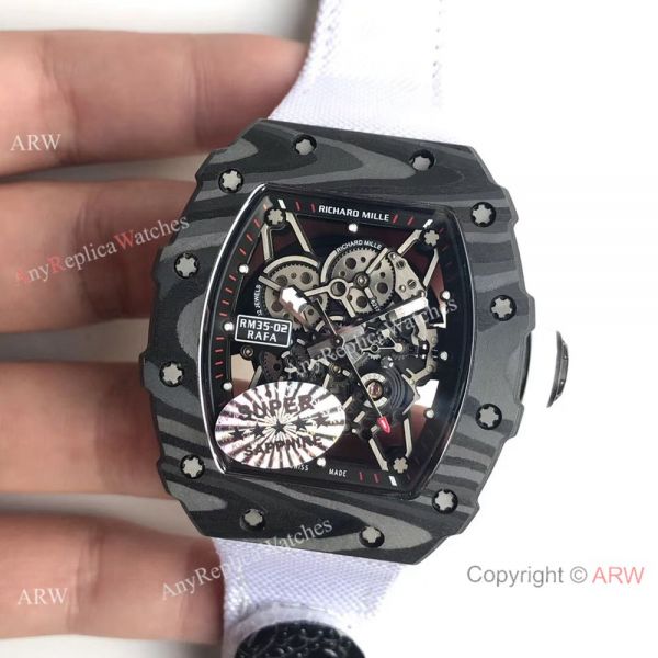 Swiss Quality Richard Mille RM35-02 Carbon White Strap Watch Knock off Swiss Quality Richard Mille RM35-02 Carbon White Strap Watch Knock off
