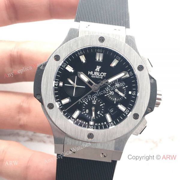 New Replica Hublot Big Bang 44mm Watch SS Black Dial 4100 Swiss Grade New Replica Hublot Big Bang 44mm Watch SS Black Dial 4100 Swiss Grade