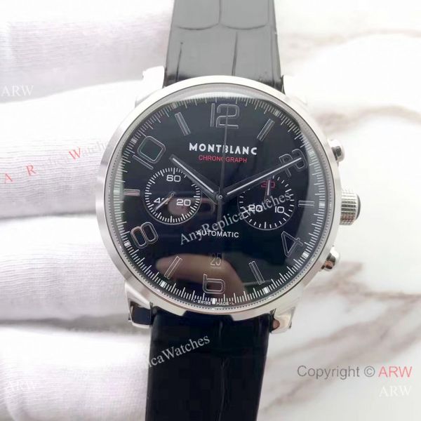 Mont Blanc Clone Timewalker SS Black Leather Strap Watch Swiss Grade 1 7750 Automatic Mont Blanc Clone Timewalker SS Black Leather Strap Watch Swiss Grade 1 7750 Automatic