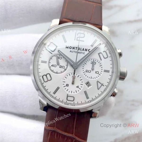 Mont Blanc Clone TimeWalker Chronograph Brown Leather Strap Watch Grade AAA Mont Blanc Clone TimeWalker Chronograph Brown Leather Strap Watch Grade AAA