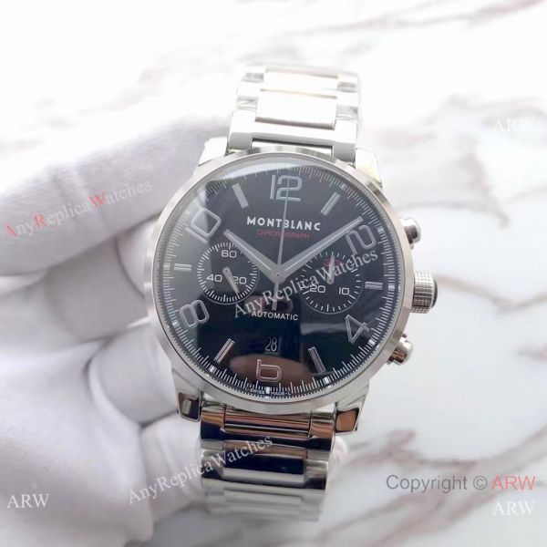 Swiss Grade 7750 Mont blanc Knock off Timewalker 316L Stainless Steel Black Face Watch Swiss Grade 7750 Mont blanc Knock off Timewalker 316L Stainless Steel Black Face Watch