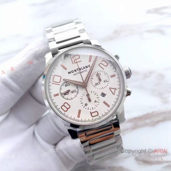 Swiss Grade 1 Mont Blanc Knock off Timewalker Chrono Stainless Steel Watch Swiss Grade 1 Mont Blanc Knock off Timewalker Chrono Stainless Steel Watch