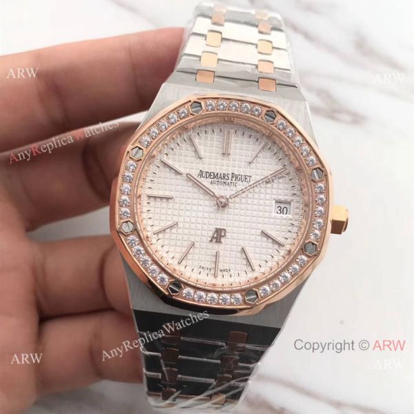 New Audemars Piguet Royal Oak Extra Thin 2-Tone Rose Gold White Watch 39mm New Audemars Piguet Royal Oak Extra Thin 2-Tone Rose Gold White Watch 39mm