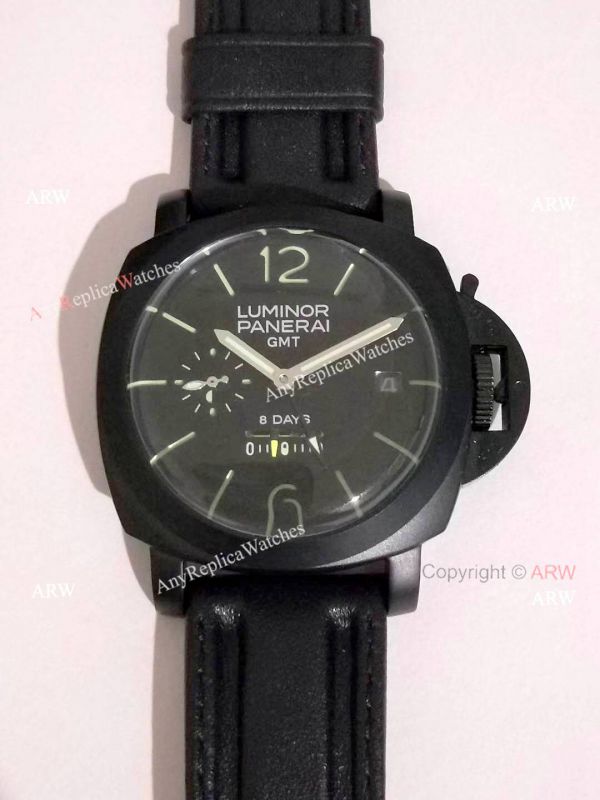 New Panerai PAM 233 Luminor GMT 8 Days Black Steel Case Watch New Panerai PAM 233 Luminor GMT 8 Days Black Steel Case Watch