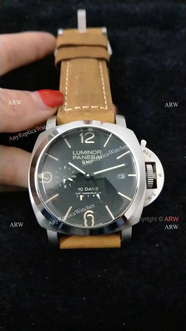 AAA Replica Luminor Panerai 10-Days GMT PAM 533 Watch Brown Leather Band AAA Replica Luminor Panerai 10-Days GMT PAM 533 Watch Brown Leather Band