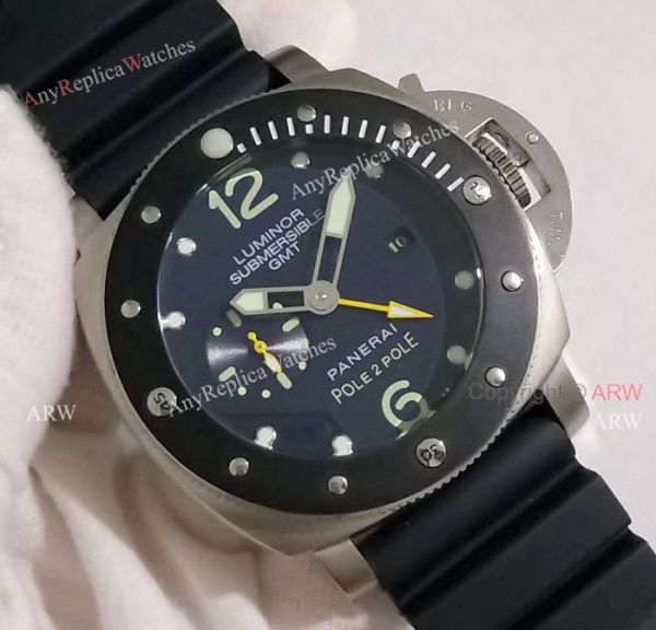 Swiss Replica Panerai Submersible Luminor GMT Pole 2 Pole Watch 47mm Swiss Replica Panerai Submersible Luminor GMT Pole 2 Pole Watch 47mm