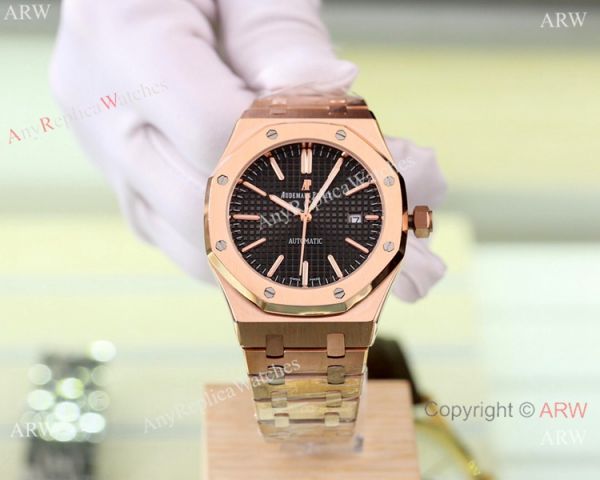 Solid Black Audemars Piguet Royal Oak Replica Watches 46mm Solid Black Audemars Piguet Royal Oak Replica Watches 46mm