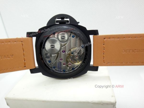 Replica Panerai Luminor Black Dial Brown Leather Strap Watch W Panerai Luminor Base Logo Replica Panerai Luminor Black Dial Brown Leather Strap Watch W Panerai Luminor Base Logo