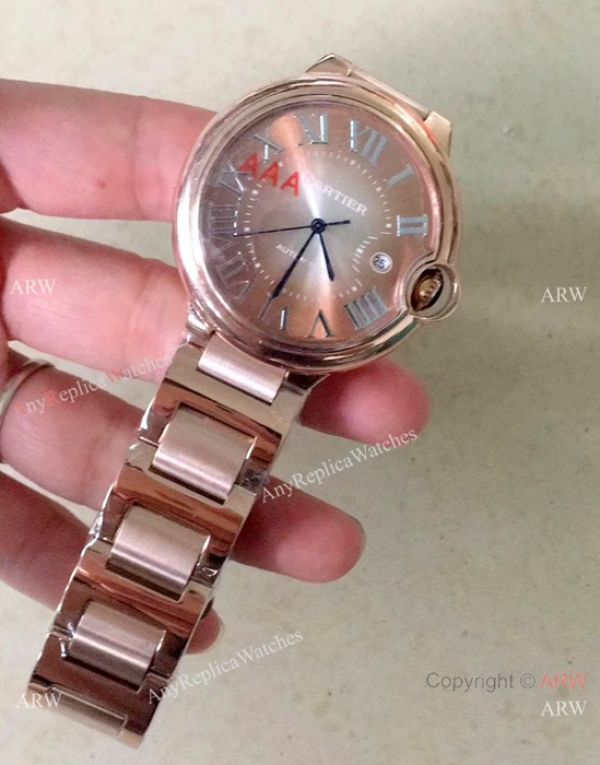 Fake Ballon Bleu De Cartier Automatic Watches Rose Gold 42mm Fake Ballon Bleu De Cartier Automatic Watches Rose Gold 42mm