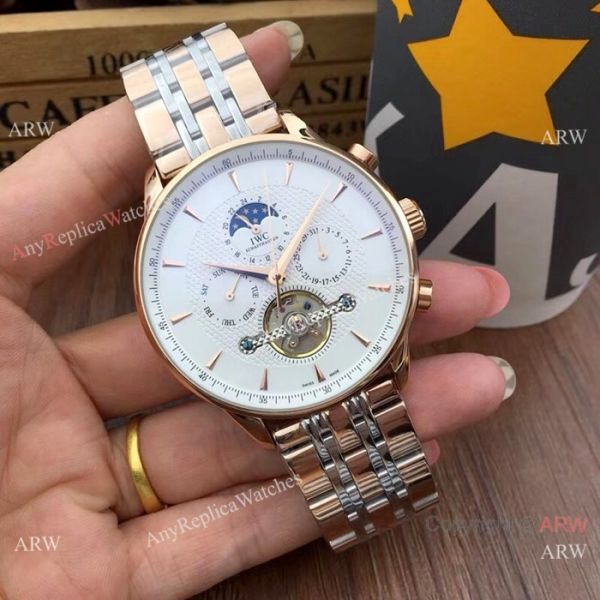IWC Portuguese Moonphase Replica Watches Two Tone Rose Gold 44MM IWC Portuguese Moonphase Replica Watches Two Tone Rose Gold 44MM