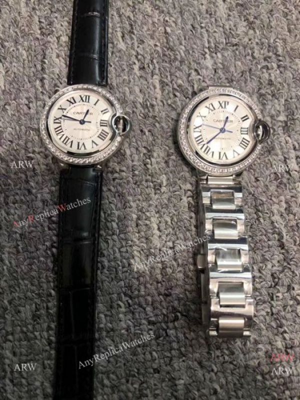 Ballon Bleu De Cartier 33mm Watch Stainless Steel Quartz Movement Ballon Bleu De Cartier 33mm Watch Stainless Steel Quartz Movement