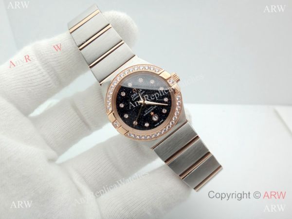 Omega Constellation Two Tone Rose Gold Sky Moon Dial Watch Omega Constellation Two Tone Rose Gold Sky Moon Dial Watch