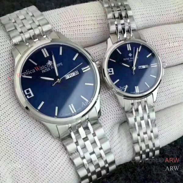 Patek Philippe Calatrava Lovers Watch Stainless Steel Silver Dial Patek Philippe Calatrava Lovers Watch Stainless Steel Silver Dial