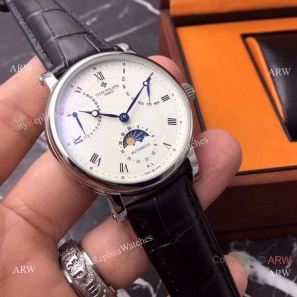 Fake Patek Philippe Geneve Complications Moonphase Copy Watch White Face Fake Patek Philippe Geneve Complications Moonphase Copy Watch White Face