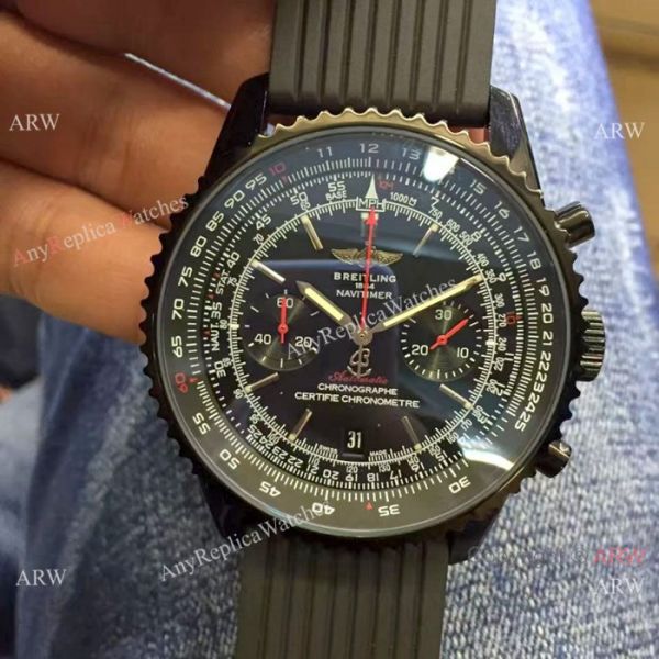 High Quality Breitling Navitimer Rubber Strap Black Case White Dial 46mm Wrist High Quality Breitling Navitimer Rubber Strap Black Case White Dial 46mm Wrist