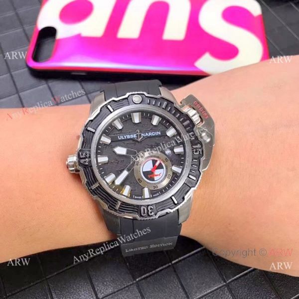 New Ulysse Nardin Deep Dive Hammerhead Shark Watches SS Black Dial New Ulysse Nardin Deep Dive Hammerhead Shark Watches SS Black Dial
