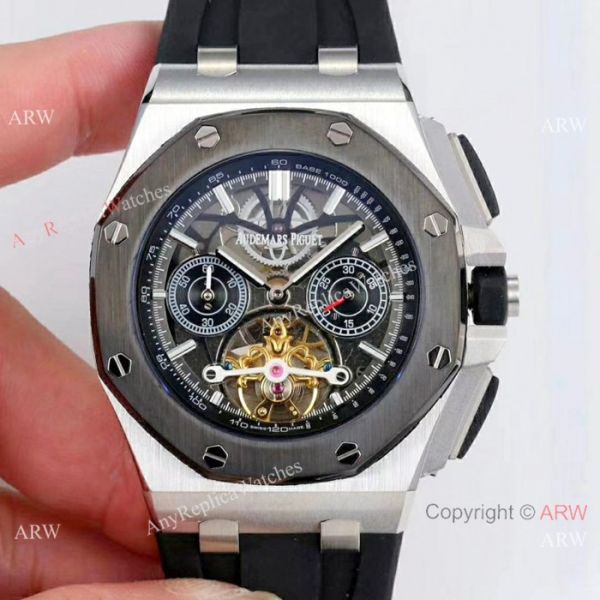Audemars Piguet Royal Oak offshore Solid Black Watch Fake AP Skeleton Audemars Piguet Royal Oak offshore Solid Black Watch Fake AP Skeleton
