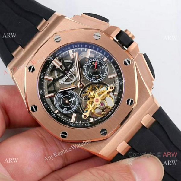 Fake Audemars Piguet Royal Oak offshore Watches Rose Gold Black Bezel Fake Audemars Piguet Royal Oak offshore Watches Rose Gold Black Bezel