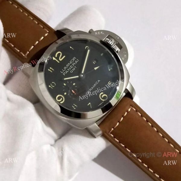 Replica Luminor GMT Panerai SS Black Dial Watch PAM0441 Replica Luminor GMT Panerai SS Black Dial Watch PAM0441