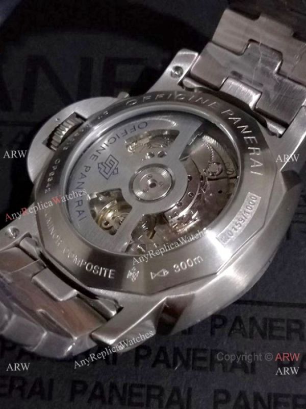 Copy Panerai Luminor Steel Bracelet Black Face PAM00328 Copy Panerai Luminor Steel Bracelet Black Face PAM00328