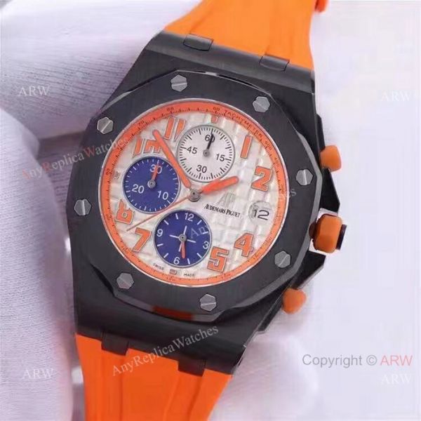 Audemars Piguet Royal Oak Offshore Copy Watches SS Orange Strap Audemars Piguet Royal Oak Offshore Copy Watches SS Orange Strap