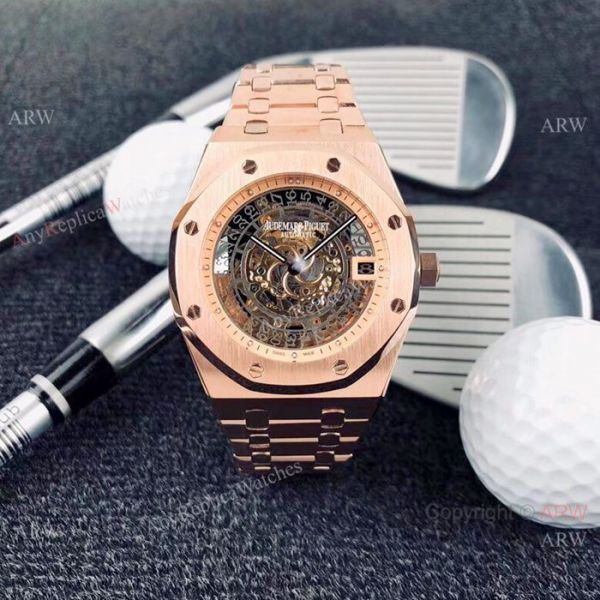 Audemars Piguet Royal Oak Rose Gold 43mm Watch / Fake AP Skeleton Audemars Piguet Royal Oak Rose Gold 43mm Watch / Fake AP Skeleton