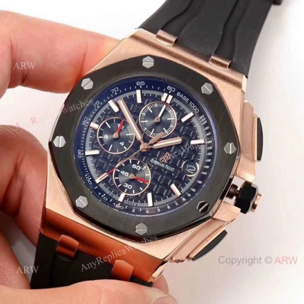 Fake Audemars Piguet Royal Oak Offshore Watch Black Case Rose Gold Bezel Fake Audemars Piguet Royal Oak Offshore Watch Black Case Rose Gold Bezel