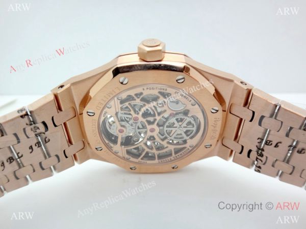 Swiss Grade Copy Audemars Piguet Royal Oak Extra-thin Openworked Rose Gold Watch Swiss Grade Copy Audemars Piguet Royal Oak Extra-thin Openworked Rose Gold Watch