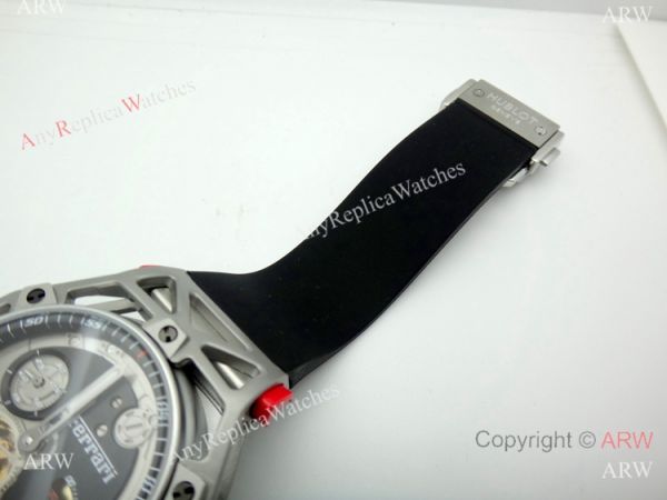 Fake Hublot Techframe Ferrari Tourbillon Titanium Watches 40mm Fake Hublot Techframe Ferrari Tourbillon Titanium Watches 40mm