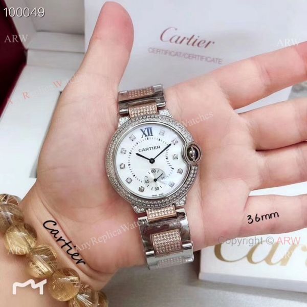 Fake Cartier Ballon Bleu Ice Out Watches 33mm Stainless steel Roman Dial Fake Cartier Ballon Bleu Ice Out Watches 33mm Stainless steel Roman Dial