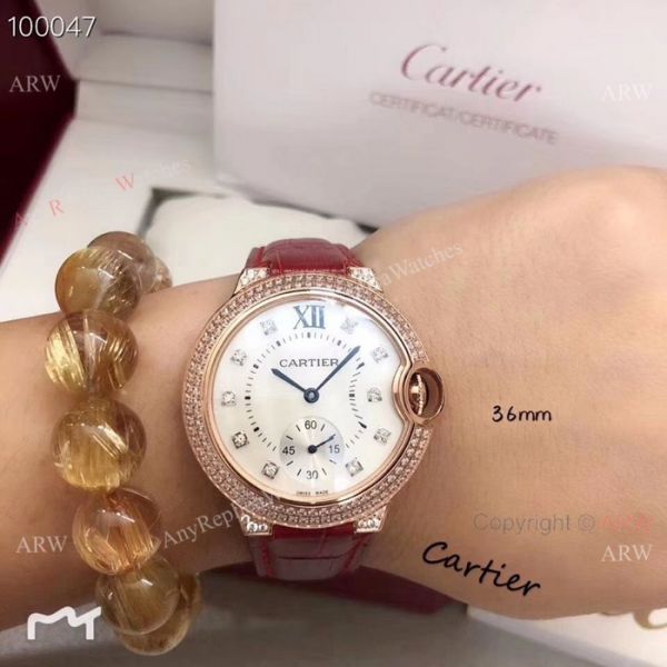 Cartier ballon bleu Diamond Watches Rose Gold White MOP Face Cartier ballon bleu Diamond Watches Rose Gold White MOP Face