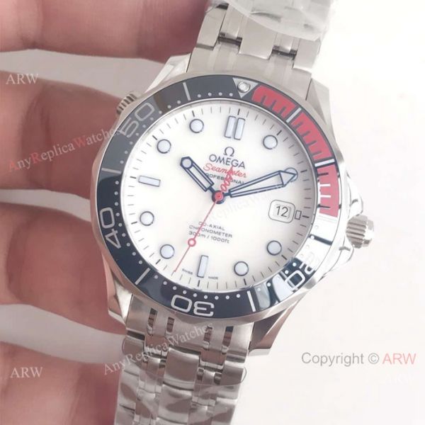 Swiss Replica Omega Seamaster Commanders 007 Watch SS BlackRed Ceramic bezel Swiss Replica Omega Seamaster Commanders 007 Watch SS BlackRed Ceramic bezel
