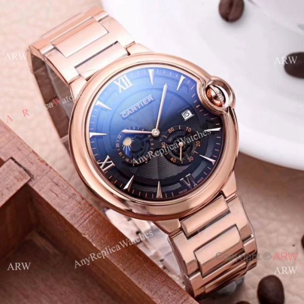 New Style Rose Gold Cartier Ballon Bleu De Moon Phase Automatic Watch New Style Rose Gold Cartier Ballon Bleu De Moon Phase Automatic Watch