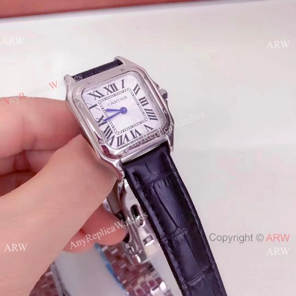 Cartier Panthere De Cartier Watch SS Black Leather Strap Cartier Panthere De Cartier Watch SS Black Leather Strap