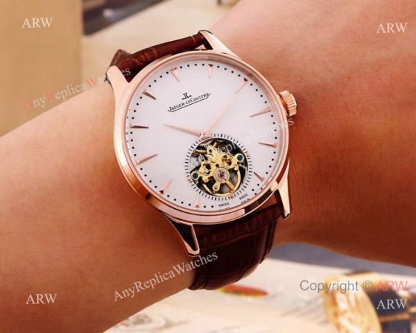 High Quality Jaeger-LeCoultre Flying Tourbillon Watch Rose Gold White Dial High Quality Jaeger-LeCoultre Flying Tourbillon Watch Rose Gold White Dial