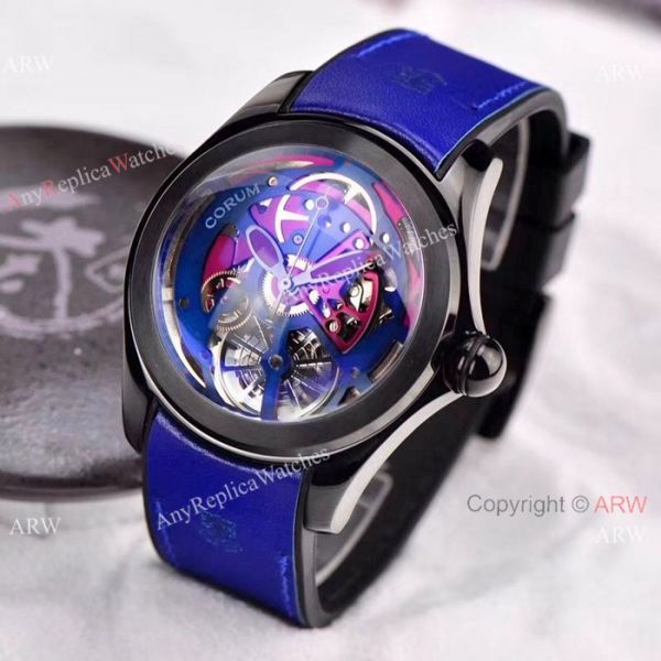 Corum Skeleton Bubble Watch Replica 46mm Solid Black Gray Dial Corum Skeleton Bubble Watch Replica 46mm Solid Black Gray Dial